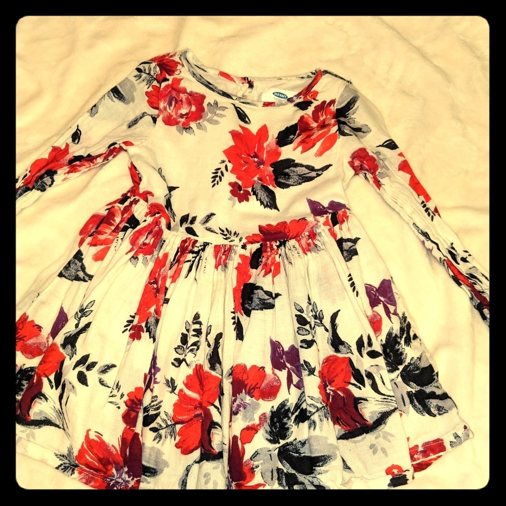 Red and black Floral dress